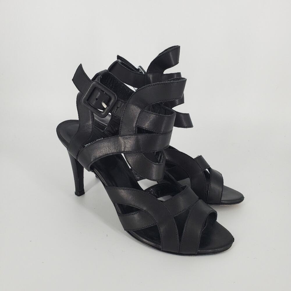 Pierre Hardy Black Strappy Ankle Buckle Heels 36